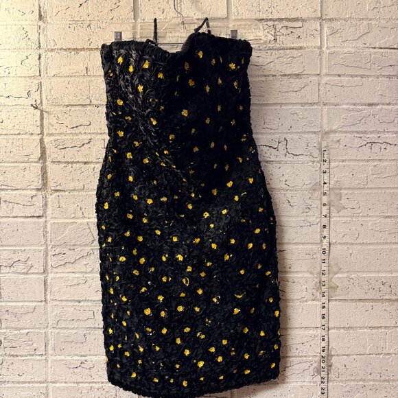 Victor Costa Vintage RARE Strapless / Halter Convertible Dress –Ribbon Rosette - Picture 2 of 15